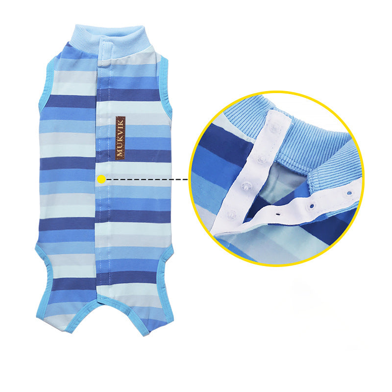 MUKVIK Dog Shirt Vest Lightweight Stretchy Dog T-Shirts Soft Cool Shirts Sleeveless Stripe Vests Breathable Clothes for Puppy Kitty Cats Small Medium Large Dogs