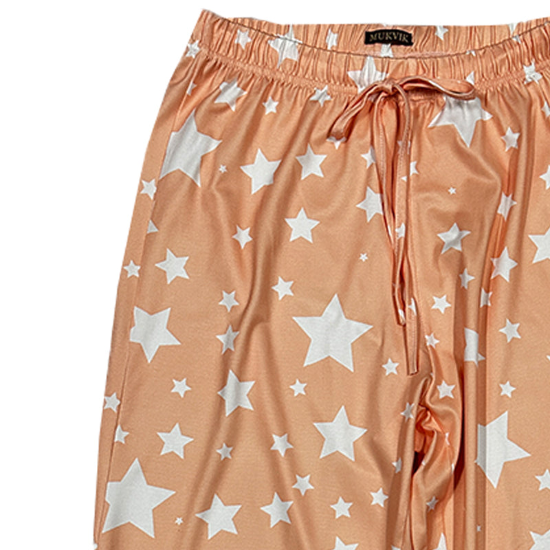 MUKVIK Womens Pajama Pants Capri Sleep Lounge Pants Drawstring Pajamas Bottoms