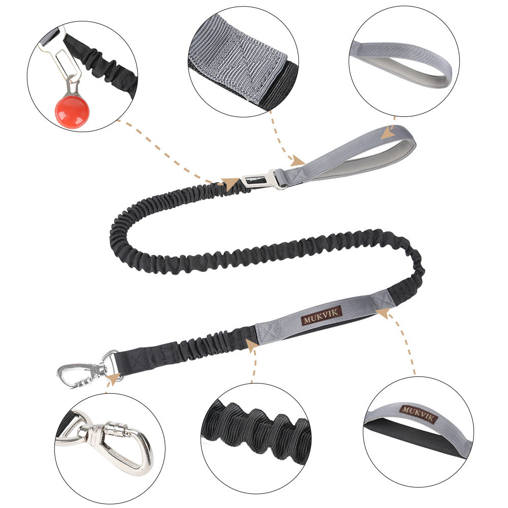 MUKVIK Dog Leash, Dog Leash Bungee, No Pull Dog Leash for Shock Absorption