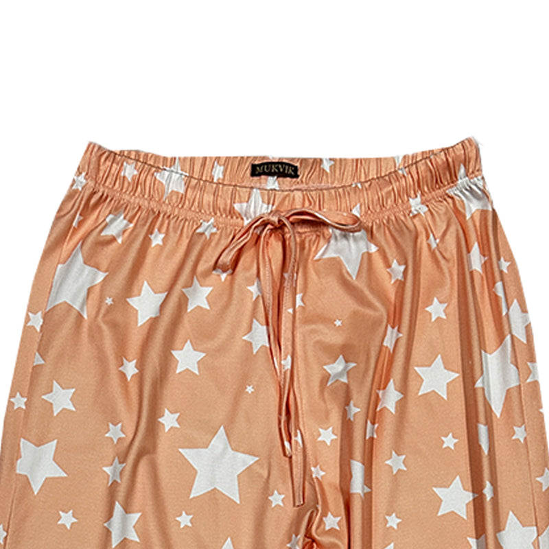 MUKVIK Womens Pajama Pants Capri Sleep Lounge Pants Drawstring Pajamas Bottoms