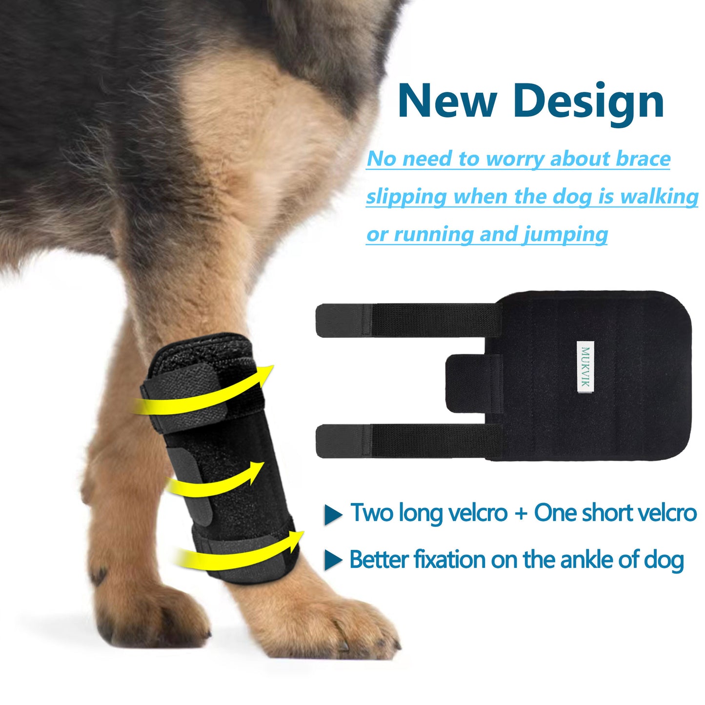 MUKVIK Dog Front Leg Brace, Pair of Dog Leg Brace with Metal Strips